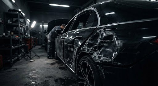 قبل — مرسيدس — إصلاح ربع خلفي